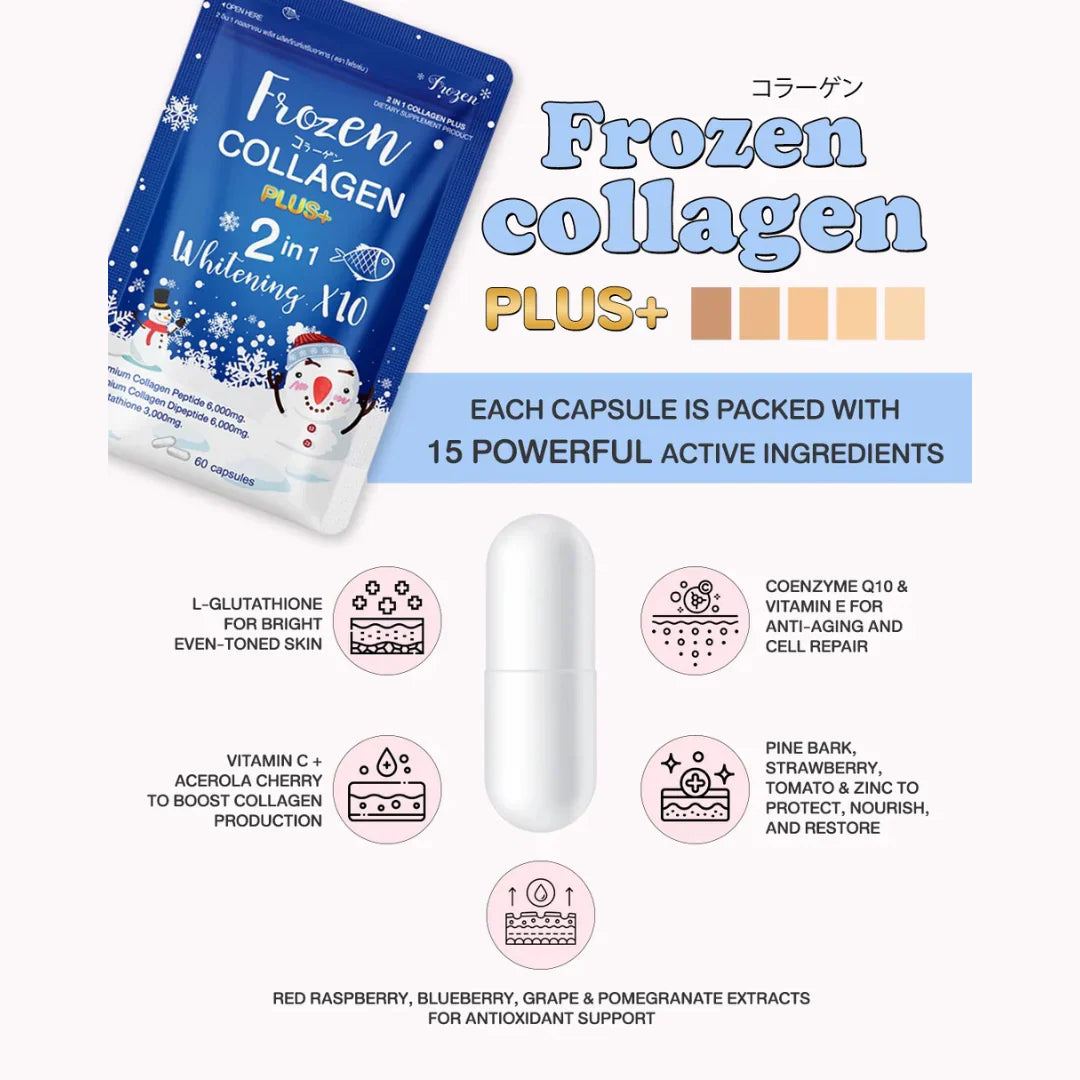 Gluta Frozen Collagen 2-in-1 Beauty Capsules — 60 Capsules